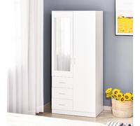 DecHome Armadio 2 Ante con Guardaroba Moderno colore Bianco - 426831