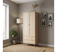DecHome Armadio Guardaroba 2 ante battenti Legno 80x55x195 cm Vimini Bali