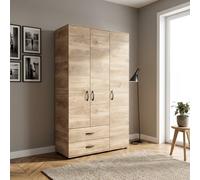 Kit armadio 3 ante + 2 cassetti 120x52x205 cm rovere m. k358