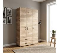 Kit armadio 3 ante + 2 cassetti 120x52x205 cm rovere m. k358