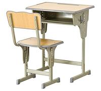 DecHome - Banco Scuola con Sedia per Bambini 6-12 Anni Altezza Regolabile Vano Contenitore e Portapenne Legno