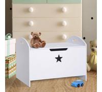 DecHome Baule Contenitore Portagiochi per Cameretta Bambini Legno Bianco