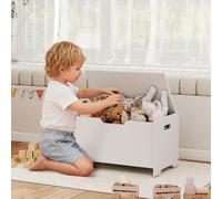 DecHome Baule Portagiochi in Legno a Forma di Orso 60x38x48 cm Bianco