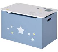 DecHome - Baule Portagiochi in Legno per Cameretta Bambini Cassapanca Blu e Bianco