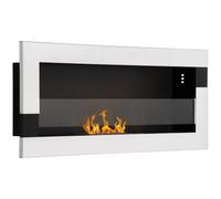 DecHome Camino Bioetanolo in Acciaio Inox 2.5h di Combustione con Serbatoio 1.5L e Copertura 20mq 90x16x40 cm Argento 327V00