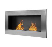 DecHome Camino Bioetanolo Realizzato Inox 2 Bruciatori 1.5Lt 02-07 D0758