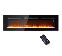 DecHome Camino Elettrico 1800W Regolabile con Telecomando Nero 203BKS400