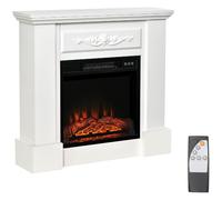 DecHome Camino Elettrico da Terra 1800W Effetto Fiamma Telecomando Timer Bianco