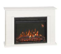 DecHome Camino Elettrico Fiamma 5 Luminosità e Timer 98x23.5x69 cm Bianco R355WT