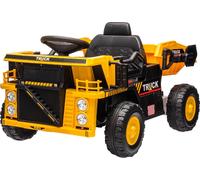 DecHome Camion per Bambini 3-5 Anni con Motore 12V Macchina Elettrica per Bambini con Musica e Fari colore Giallo - 140YLS404