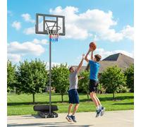 DecHome Canestro Basket con Altezza Regolabile Base Riempibile Acciaio/PE Nero