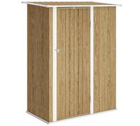 Capanno Attrezzi in Metallo con Tetto Inclinato 142x86x189 cm Legno VivaGarden
