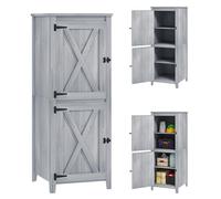 DecHome - Capanno attrezzi da giardino, in Legno, 60L x 60P x 160A cm, Grigio Chiaro