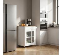 DecHome Carrello Cucina Isola Mobile 67x48x86,5 cm Bianco