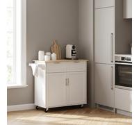 DecHome Carrello Cucina Isola Mobile in Legno 104x46x91 cm Bianco