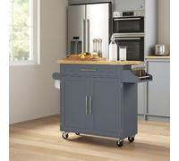 DecHome Carrello Cucina Isola Mobile in Legno Dimensioni 109x40x89 cm colore Grigio/Color Legno