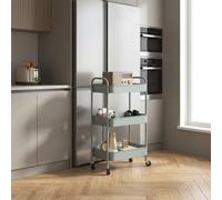 DecHome Carrello Cucina Multiuso in Acciaio 45x30,6x79 cm Azzurro
