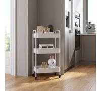 DecHome Carrello Cucina Multiuso in Acciaio 45x30,6x79 cm Bianco