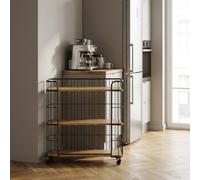 DecHome Carrello Cucina Multiuso in Metallo e Legno 104x36x93 cm Marrone