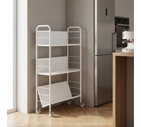 DecHome Carrello Cucina Multiuso in Metallo e Plastica 69x26x108 cm Bianco