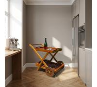 TROLLEY BAR IN LEGNO DI ACACIA MASSICCIO PORTA VIVANDE PER ARREDAMENTO ESTERNO E GIARDINO