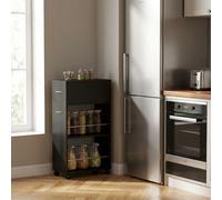DecHome Carrello Cucina Salvaspazio in Acciaio 25x50x85 cm Nero