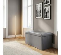 DecHome Cassapanca in Ecopelle Panca contenitore 76x38x38 cm Grigio