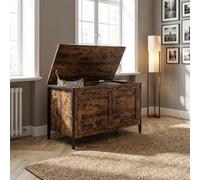 DecHome Cassapanca in Legno Panca contenitore 80x40x49 cm Marrone/Nero