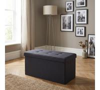 DecHome Cassapanca in Tessuto Panca contenitore 76x38x38 cm Nero