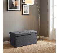 Cassapanca in Tessuto Panca contenitore 76x38x38cm Grigio Scuro CL805069 DecHome