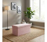 Cassapanca in Velluto Panca contenitore 76x38x38 cm Rosa DecHome