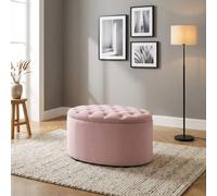 DecHome Cassapanca 71x52x42 cm Panca contenitore in Velluto colore Rosa - 176PK