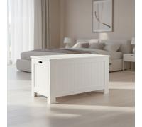 DecHome Cassapanca Panca Contenitore 81x40x46 cm Bianco
