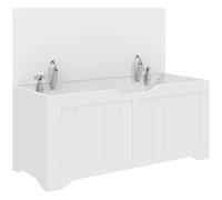 DecHome Cassapanca Panca Contenitore Dimensioni 80x40x45 cm colore Bianco