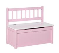 DecHome Cassapanca per Bambini 2-5 Anni in Legno Capacità 40 kg Rosa/Bianco