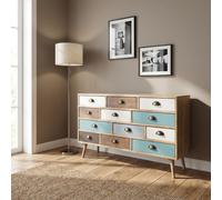 Milani Home ADELINE cassettiera 12 cassetti multicolor 120x36,5x67 colore Multicolor - 72885859