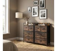 DecHome Cassettiera 4 Cassetti Rimovibili dal Design Industriale Marrone/Nero