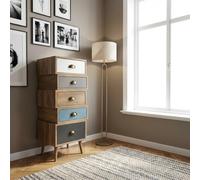 Milani Home Mobiletto 5 cassetti 40x36,5x99 per interno Camera Cameretta Salotto Ingresso Cucina