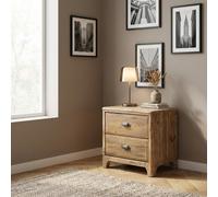 DecHome Cassettiera Camera da Letto 2 Cassetti Legno 55x45x55 Marrone