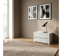 DecHome Cassettiera Camera da Letto 2 Cassetti Legno 77,8x44,5x43 Bianco Alice
