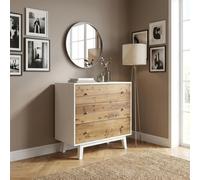 DecHome Cassettiera Camera da Letto 3 Cassetti in Legno Dimensioni 100x45x90 colore Marrone/Bianco - Barcelona