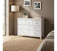 DecHome Cassettiera Camera da Letto 3 Cassetti in Legno Dimensioni 110x40x80 colore Bianco - Berna