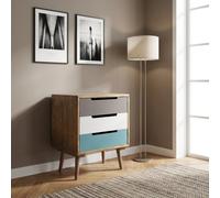 DecHome Cassettiera Camera da Letto 3 Cassetti Legno 45,5x35,5x57,5 Multicolore