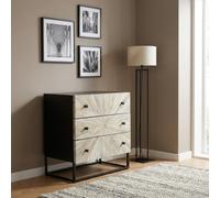 Cassettiera Camera da Letto 3 Cassetti Legno 75x45x81 Marrone Matisse DecHome