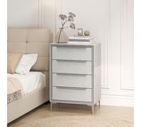DecHome Cassettiera Camera da Letto 4 Cassetti 60x36x88 cm Grigio