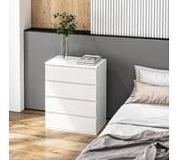 DecHome Cassettiera 4 Cassetti in Truciolato con Guide in Metallo e Maniglie Scanalate 60x40x80 cm Bianco