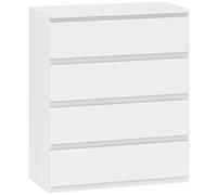 DecHome Cassettiera Camera da Letto 4 Cassetti 80x39x95 cm Bianco