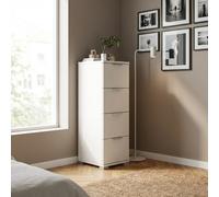 DecHome Cassettiera Camera da Letto 4 Cassetti Legno 27x38x85 Bianco