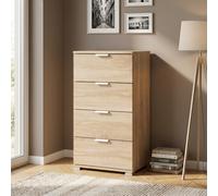 DecHome Cassettiera Camera da Letto 4 Cassetti Legno 45x38x85 Marrone