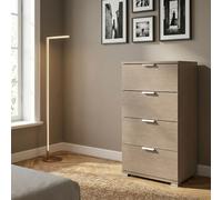 Cassettiera Camera da Letto 4 Cassetti Legno 45x38x85 Rovere DecHome